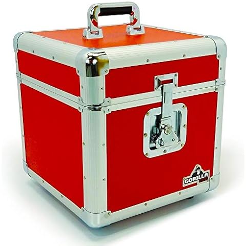 Gorilla LP 12" Vinyl Record Box Storage Flight Case Red Cover