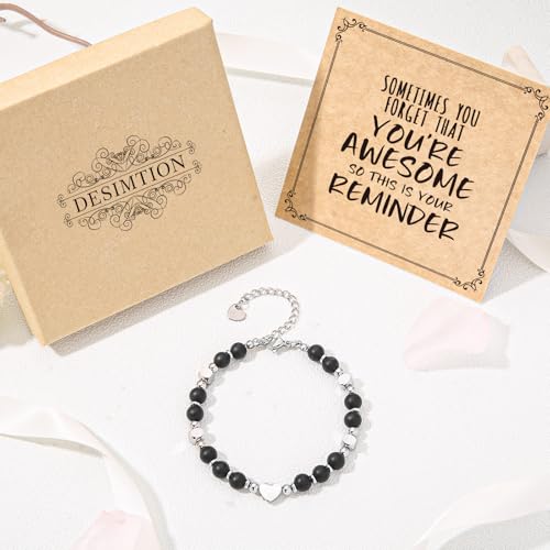 Image of Desimtion Healing Natural Stone Bracelets for Women Girls, Sometimes You Forget You're Awesome -Christmas Gifts for Women Teen Girls, Best Friend Birthday Gifts for Women Friendship Bracelets