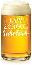 MIP Brand 16 oz Beer Can Glass Law School Survivor Law School Student Lawyer Paralegal Funny