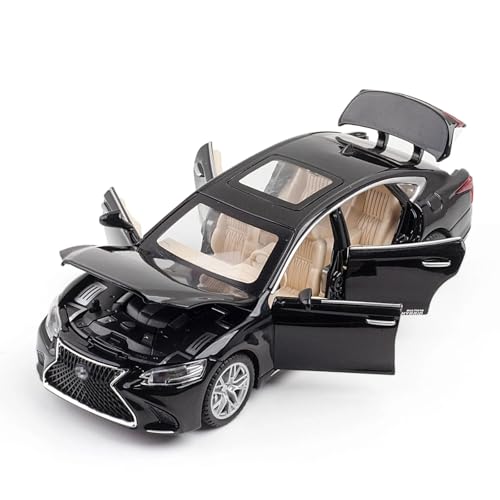 Image of FEXXA ๐๏ธ Exclusive Alloy Metal Pull Back Die-cast Car Model with Sound Light Mini Auto Toy for Kids Metal Model Toy Car with Sound and Light (1.32 Scale Lexus LS500H-BLACK)