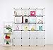 UNICOO - Multi Use DIY 20 Cube Organizer, Bookcase, Storage Cabinet, Wardrobe Closet - (Regular Cube, Semi-Transparent)
