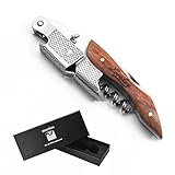 LORELEY® MITTELRHEIN Germany Premium Kellnermesser | Korkenzieher | Weinöffner | Flaschenöffner aus Olivenholz & Edelstahl für Kellner & Barkeeper | jeden Haushalt & Anlass (Loreley-Deluxe Modern)