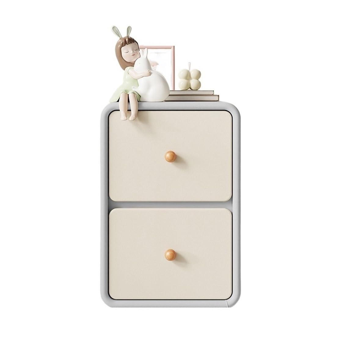 Petite Armoire Rangement Ultra étroite en Bois : Meuble d'appoint Double Tiroir