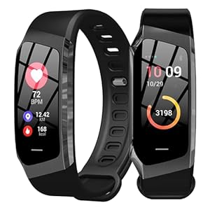 INDYGO – Smartband E18 Fitnessarmband Waterdicht – Smart Horloge voor Heren – Fitness Smart Horloges voor Vrouwen & Mannen – Fitness Tracker Horloge voor Vrouwen – Bloeddruk Horloge – Zwart