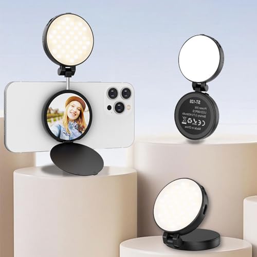Lampe à selfie compacte avec fixation magnétique et éclairage portable LED - 3