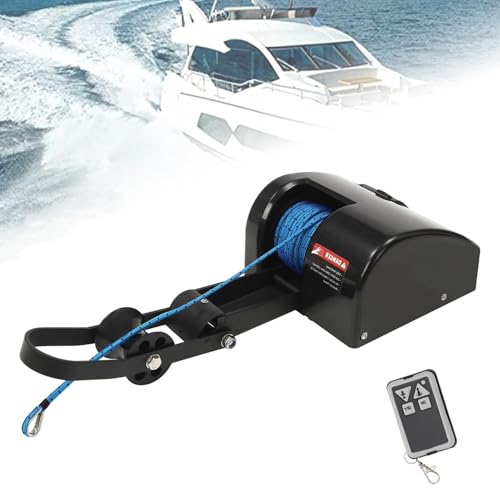 Guindeau électrique pour bateau 45 LB avec câble de 30m et télécommande noire