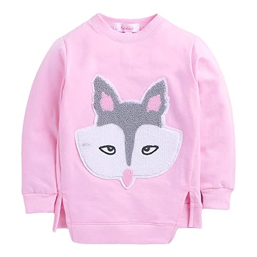 Image of Hopscotch Girls Pink Animal Print Sweatshirt And Leggings Set