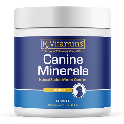 Rx Vitamins Canine Minerals - Essential Minerals for Dogs - Calcium Magnesium Iron Supplement Bone and Joint Supplement for K9 Immune Support - 16oz
