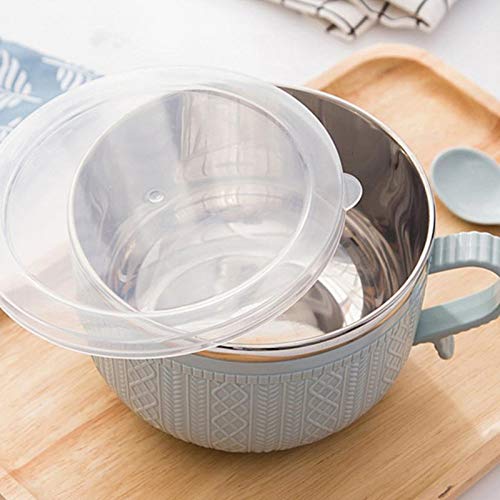Gppzm With Lid Household Utensils Tableware Lunch Box Large Capacity Noodles Rice Soup Cartoon Bowl Stainless Steel Anti-Allergy (Color : C) #TOP4