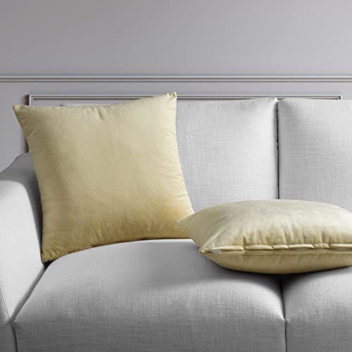Image of HPD Half Price Drapes Cushion Cover 18 x 18 Heritage Plush Velvet - VPYC-190156-CC18PR - Pair, Western Tan