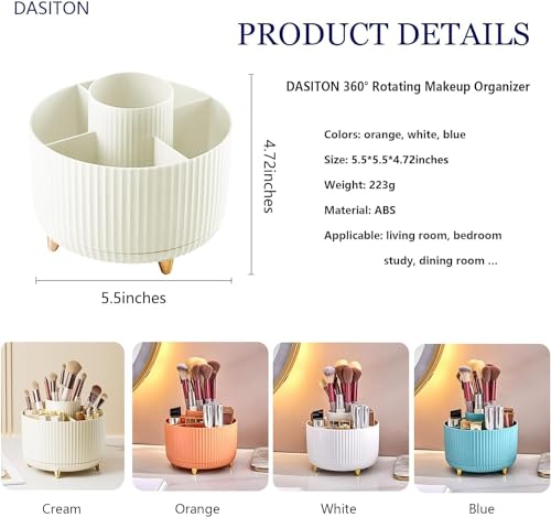 Image of Boniry 360 Rotating Makeup Brush Holder Organizer, Makeup Organizers Countertop, Makeup Organization Skincare Storage for Cosmetics, Nail Polish, Art Supply, Bathroom Vanity Desktop Cup (Orange)