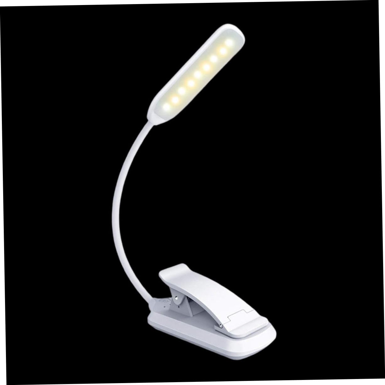 Lampada Lampada da Notte Piccola Lampada da Lettura con Clip per Libri Luci Decorative Lampada a Clip in plastica Bianca per Bambini a pagamento