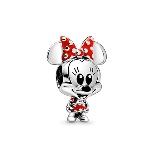 Mickey and Minnie Mouse Two Piece Charm Set 925 Sterling Silver Pendant Charm Compatible with Pandora Charms,and Many Other UK Charm Bracelets