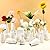 Yaomiao 16 Set White Ceramic Bud Vase Bulk 5 Inch Boho Bud Ceramic Vases Decor Rustic Wedding Small Vases for DIY Flower Centerpieces Wedding Dining Table Decoration, 8 Styles (Classic)