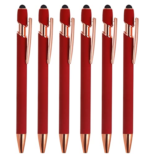 Bolígrafo de metal 2 en 1 PATIKIL con acabado premium rojo y punta media de 1.0mm