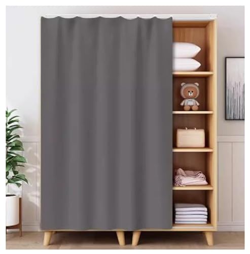 BLUEZY Cortinas De Armario, Cortinas De Gabinete para Estantes, Cortinas De Puerta A Prueba De Polvo Tipo Riel, Cortinas De Estantería, Sin Cortina De Polvo De Puerta De Armario G,130x200cm(L x H)