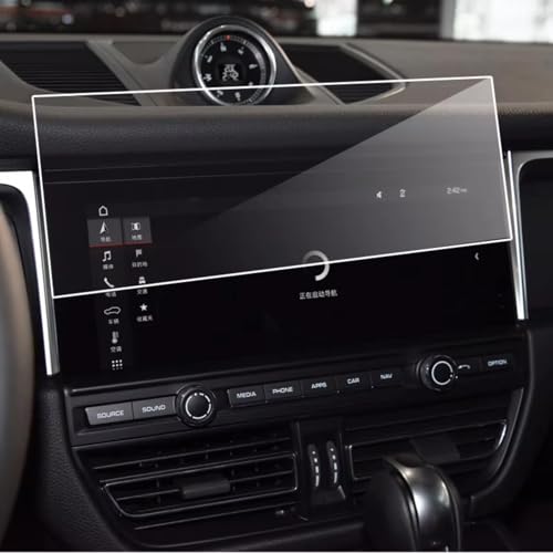 Verre trempé pour GPS de voiture Porsche Macan anti-rayures et transparent