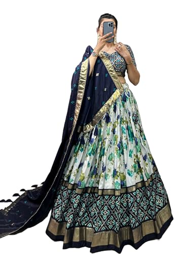 Chaniya Choli de Créateur en Soie Jupe Navratri Gujarat Garba 3309