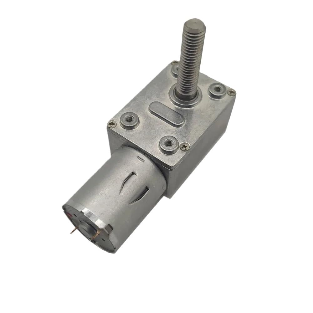 TQSKA Motor Geared Reducer JGY-370-M8 6-24V 6-150RPM Self-lock Turbine M8 33mm Length Screw Shaft Customized Motor(Package A,150rpm,24V)