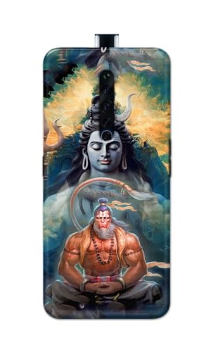 Image of PRINTFIDAA Printed Hard Back Cover Case for Oppo Reno2 Z | Oppo Reno2 F Back Cover (Lord Shiva and Hanuma) -112