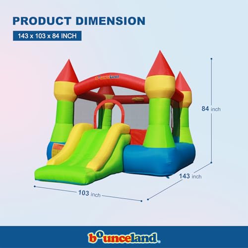 Bounceland Bounce House Castle with Basketball Hoop Inflatable Bouncer, Fun Slide, Safe Entrance Opening, UL Certified Strong Blower Included, 12 ft x 9 ft x 7 ft H by Bounceland - Image 2