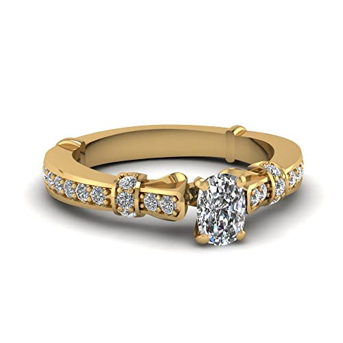 Bague de fiançailles pierre latérale plaqué or pour petits et grands doigts