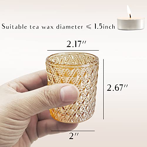 Shmilmh Champagne Gold Votive Candle Holders, Glass Tealight Candle Holders For Wedding Table Birthday Party Baby Shower Decoration(Set Of 24) #TOP5
