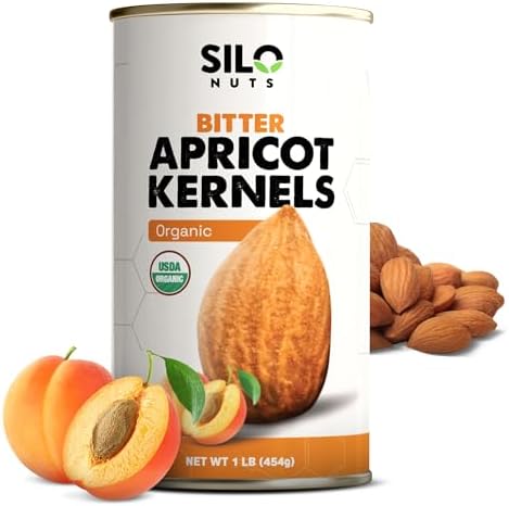 SILO Nuts Organic Bitter Apricot Kernels - 16 oz USDA Certified Organic Bitter Apricot Seeds - Natural & Non-GMO, Premium Quality Kernals, No Sulfur or Additives