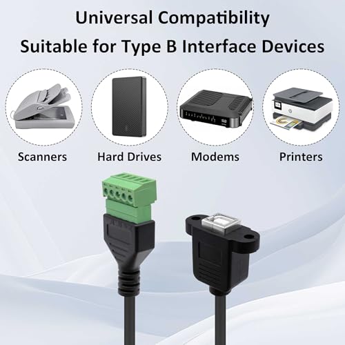 Adaptador USB tipo B hembra a bloque de terminales de tornillo de 5 pines 5