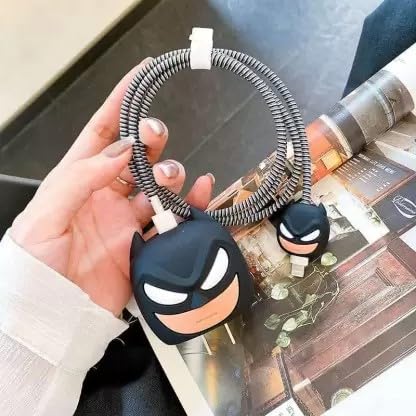Image of Cable Protector with 3D Cute Pattern for iPhone Charger only18W & 20W | Data Line Wire Saver Charger Protective Cable Full Protection Set of-1 (Batman)