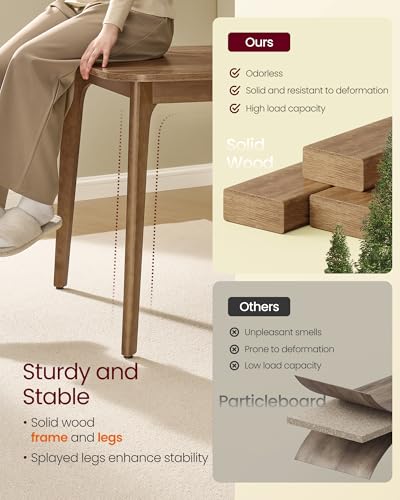 Image of VASAGLE MAEZO Collection - Extendable Dining Table for 4 /6 /8, Kitchen Table with Tapered Legs, Curved Transitions, for Dining Room, Kitchen, Home Office, Honey Brown UKDT090K01V1
