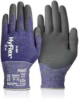 Ansell HyFlex 11-561 Mechanical Ultra-Light Work Gloves for Automotive, Machinery, Metal Fabrication, Mining, Oil, and Gas, Size 8, Blue (Pack of 1)