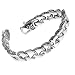 Urban Jewelry Beautiful Fleur De Lis Stainless Steel Link Bracelet for Men (Silver, 8.5 Inches)
