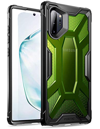Galaxy Note 10 Plus Case, Poetic Premium Hybrid Protective Clear Bumper Cover, Rugged Lightweight, Military Grade Drop Tested, Affinity, for Samsung Galaxy Note 10+ Plus 5G, Citron Green