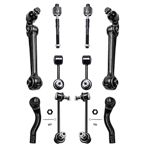 Image of Detroit Axle - 14pc Suspension Kit for 2007-2010 Ford Fusion 2007-2009 Lincoln MKZ Mercury Milan, 4 Front Lower Control Arms w /Ball Joint 4 Tie Rods 2 Boots 4 Front Rear Sway Bars 2008 Replacement