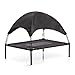Wiltec Hundebett mit Dach Schwarz 76 x 60 x 16 cm Größe M bis 25 kg Outdoor Katzenliege Haustier Schlafplatz Sonnendach