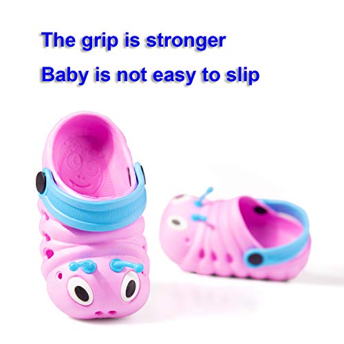 Baby Girls Boys Sandals Kid's Cute Lightweight Shoes Summer Premium Cartoon Sandals Children Caterpillar Non-Slip Beach Water Clogs Shoes Garden Slipper(Pink,6) S22 #TOP3