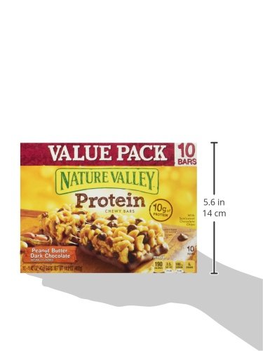 Nature Valley Chewy Granola Bars, Protein, Peanut Butter Dark Chocolate, 14.2 Oz, 10 Ct #TOP6