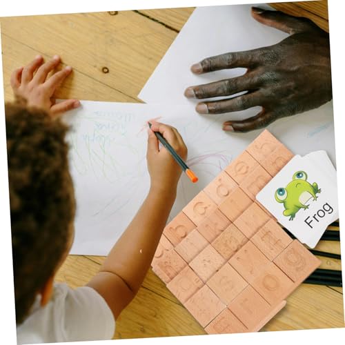 Blocs d'apprentissage alphabet bois pour écriture garçon filles - 6