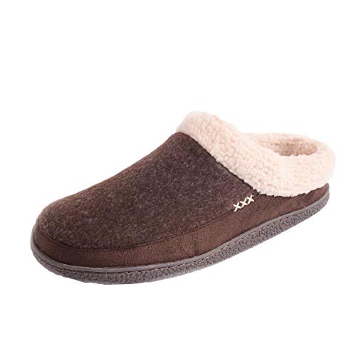 Image of Alpine Swiss Paul Mens Clog Slippers Memory Foam Warm Sherpa House Shoes Brown 8-9
