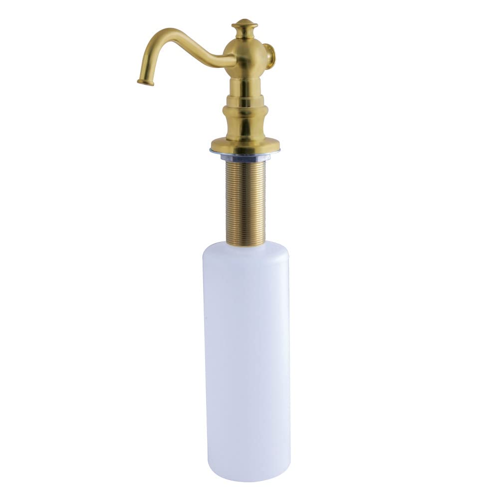 Kingston Brass SD7607 Curved Nozzle Metal Soap Dispenser, Brushed Brass,11-13/16 Inch Length