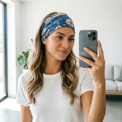 Image of DRESHOW 4 Pack Turban Headbands for Women Wide Vintage Head Wraps Knotted Cute Hair Band Accessories
