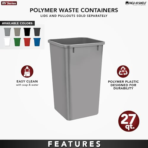 Contenedor de basura reemplazo de polímero 27 qt plateado miniatura 5