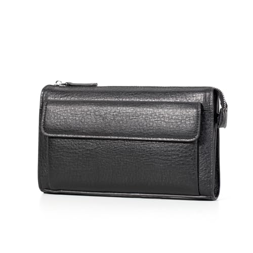 Men Clutch Bags Genuine Leather Long Wallet Large Capacity Purse Business Card Organizer Handbag Travel Bag