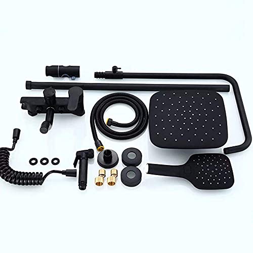 Ensemble de mitigeur de douche multifonctions noir mat pour une pression idéale - 5