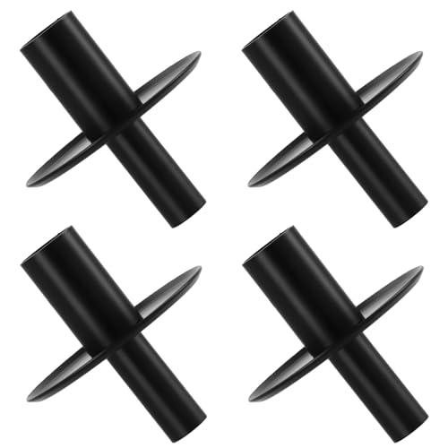 Azonelife 4 Pcs Metal Bottle Candle Holders, Black Retro Iron Wine Bottle Candlestick Holders for Taper Candles, Ideal for Decoration