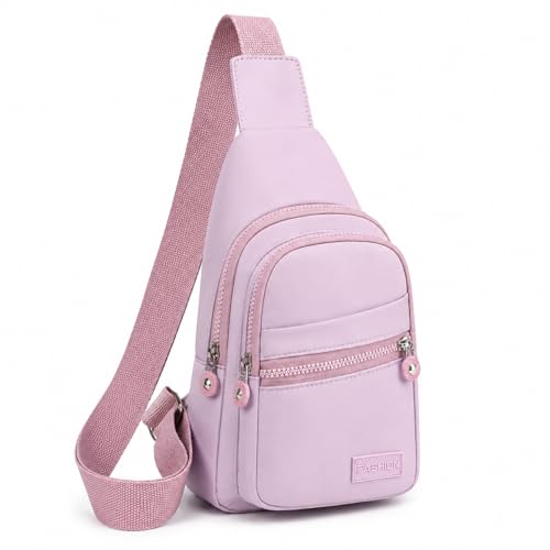 Sac de poitrine violet compact et polyvalent pour randonnée