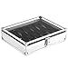 Produktbild Cikuso Nützliche Aluminium Uhren Box 12 Grid Slots Schmuck Uhren Display Aufbewahrungsbox Quadratischer Kasten Wildleder Innerhalb Rechteck Uhr Halter