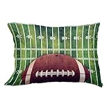 Acptolen Football Field Pillow Case American Ball Number Striped Line Pillow Cover Pillow Sham Soft Breathable King Size 20x36 inches for Long Throw Pillow
