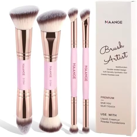 Kit 4 Pincéis Duo – 8 Pontas para Base, Corretivo, Pó e Esfumado ...